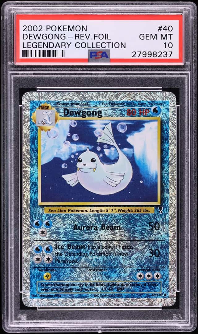 2002 Pokemon Legendary Collection Reverse Holo Dewgong #40 PSA 10 GEM MINT