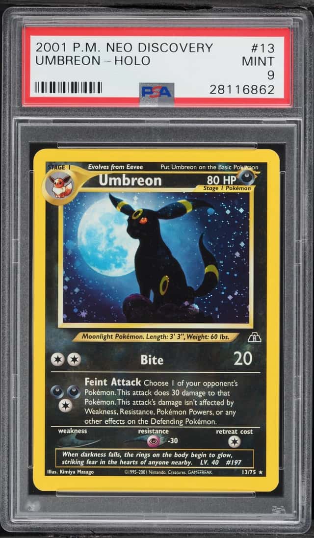2001 Pokemon Neo Discovery Holo Umbreon #13 PSA 9 MINT