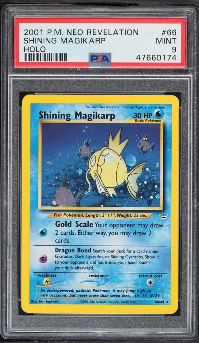 2001 Pokemon Neo Revelation Holo Shining Magikarp #66 PSA 9 MINT