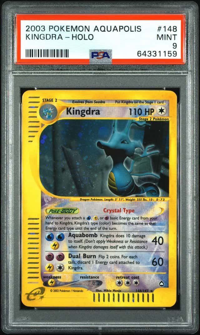 2003 Pokemon Aquapolis Holo Crystal Kingdra #148 PSA 9 MINT