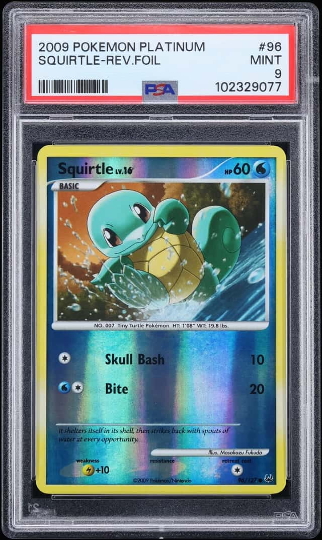 2009 Pokemon Platinum Reverse Holo Squirtle #96 PSA 9 MINT