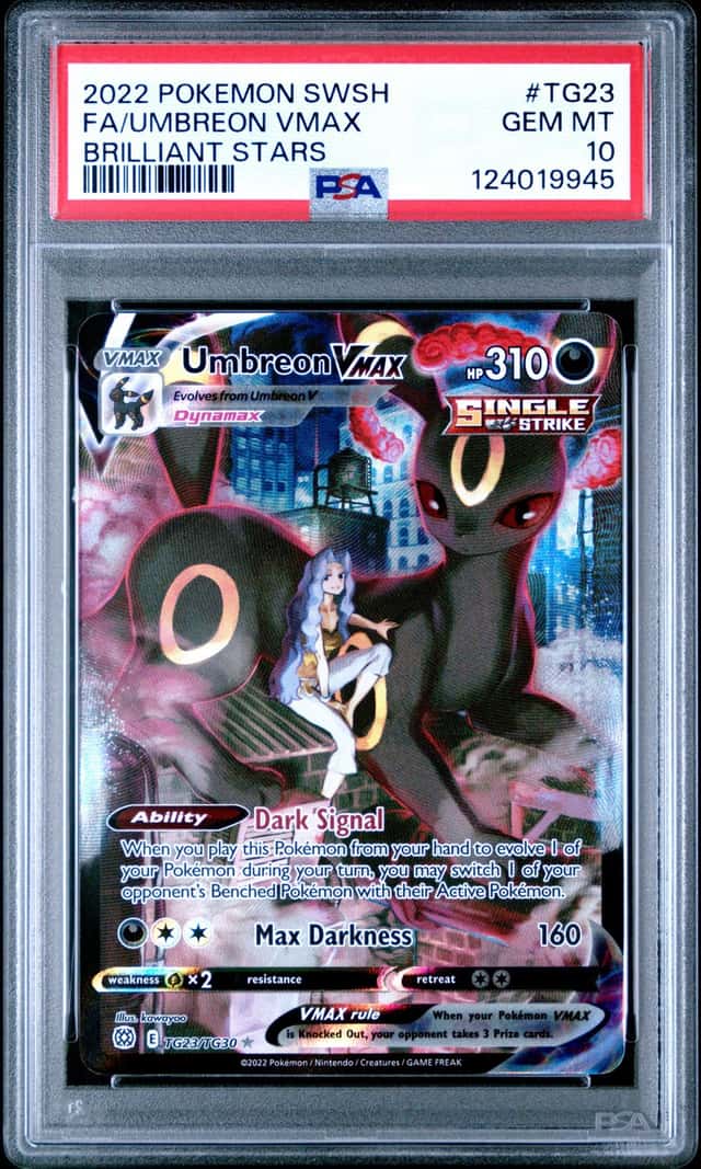 2022 Pokemon Sword & Shield Brilliant Stars CHR Umbreon VMAX #TG23 PSA 10 GEM MINT