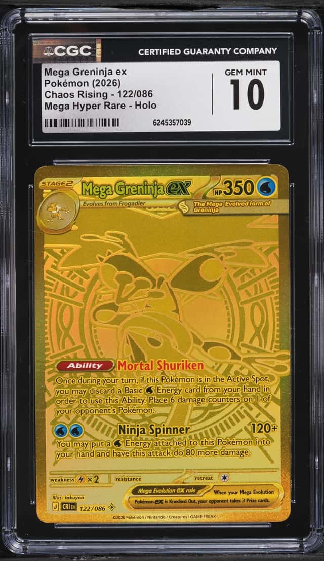 2026 Pokemon Mega Evolution Chaos Rising MHR Mega Greninja Ex #122 CGC 10 GEM MINT