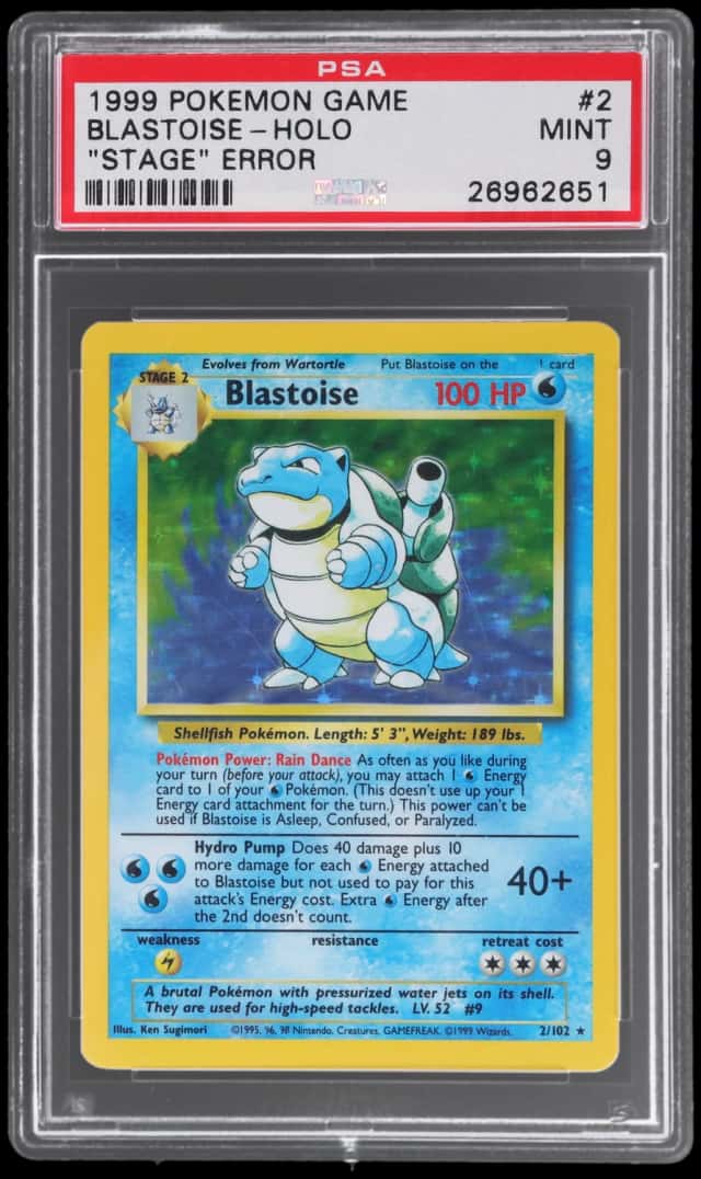 1999 Pokemon Game Holo "Stage" Error Blastoise #2