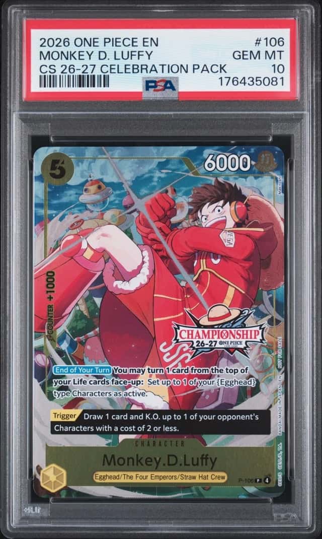 2026 ONE PIECE CHAMPIONSHIP 26-27 CELEBRATION PACK #106 MONKEY D. LUFFY PSA 10