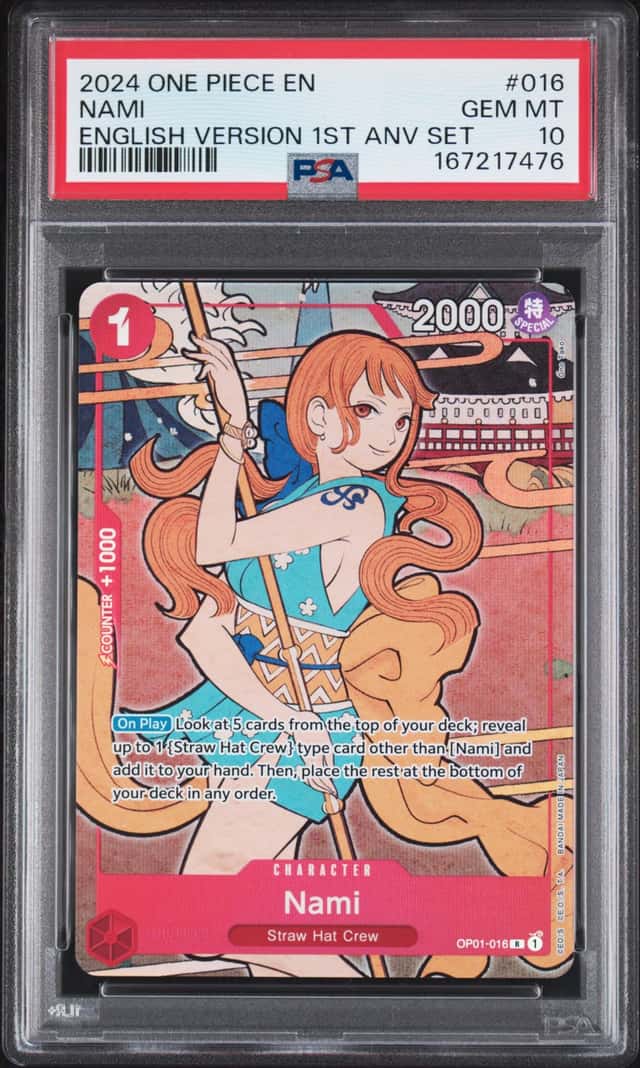 2024 One Piece English Version 1st Anniversary Set #016 Nami PSA 10 GEM MINT
