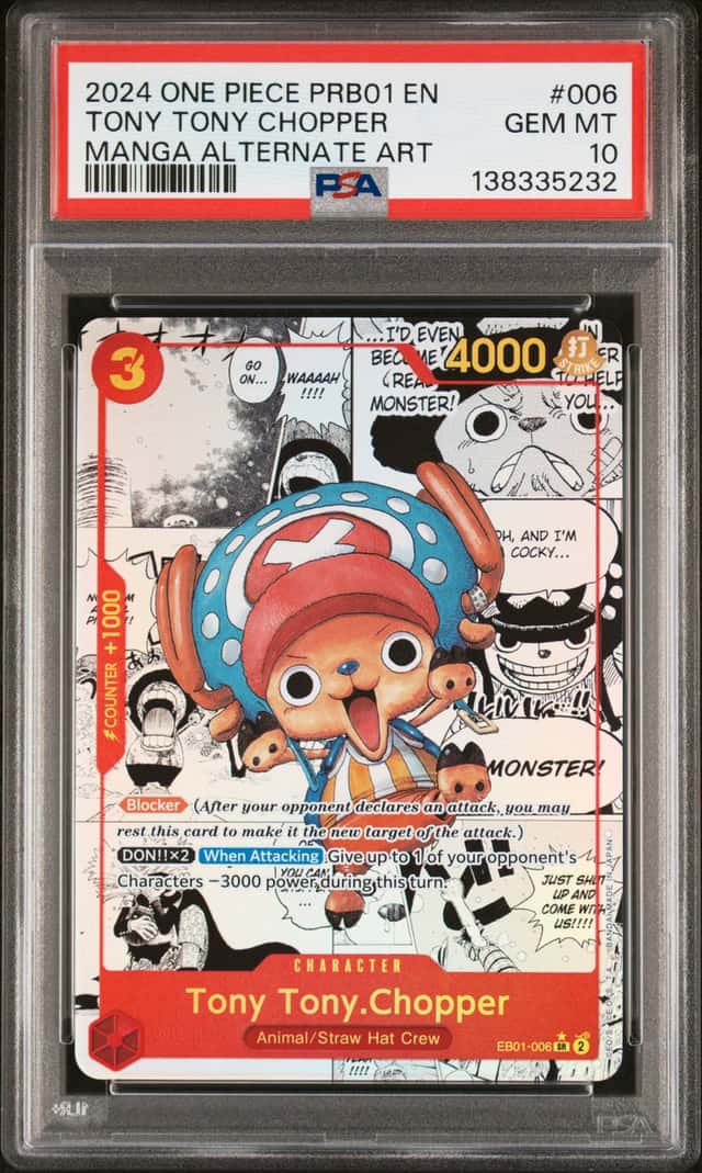 2024 One Piece The Best Tony Tony.Chopper Rare Manga Alt Art #EB01-006 PSA 10