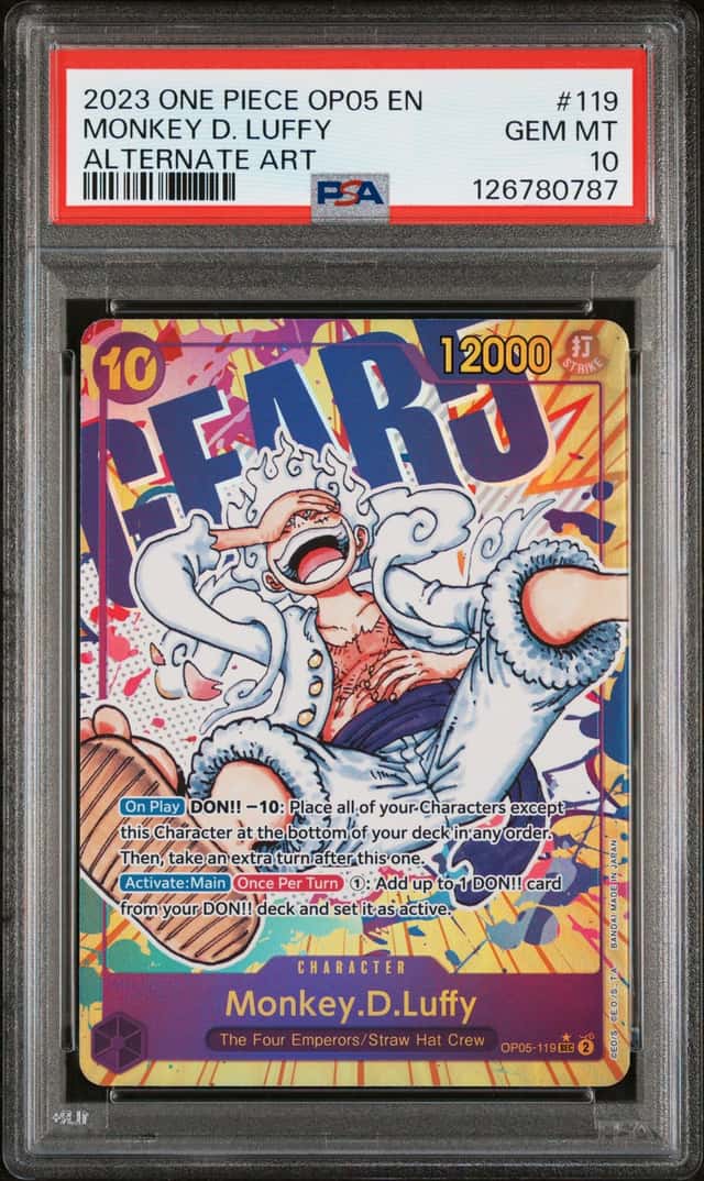 One Piece 2023 Monkey D. Luffy OP05-119 Alternate Art SR OP05 GEM MINT PSA 10