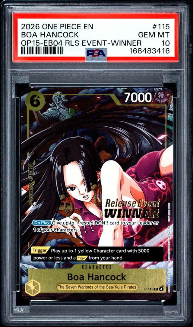 2026 One Piece EN OP15-EB04 Release Event Winner #115 Boa Hancock PSA 10