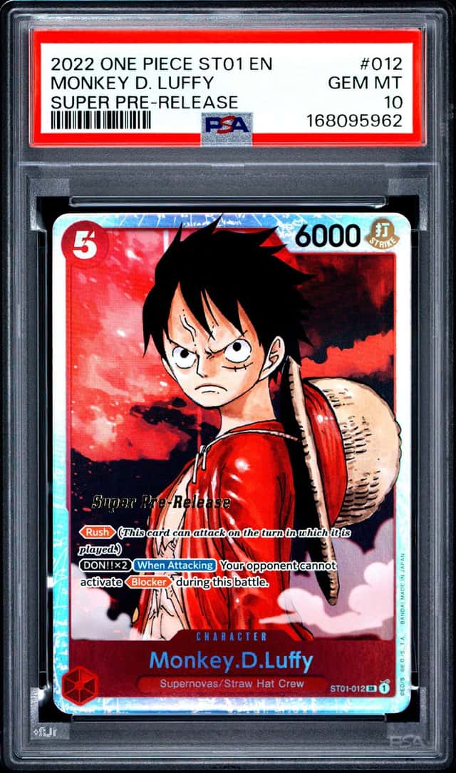 2022 ONE PIECE STARTER DECK ST01-STRAW HAT CREW #012 MONKEY D. LUFFY PSA 10