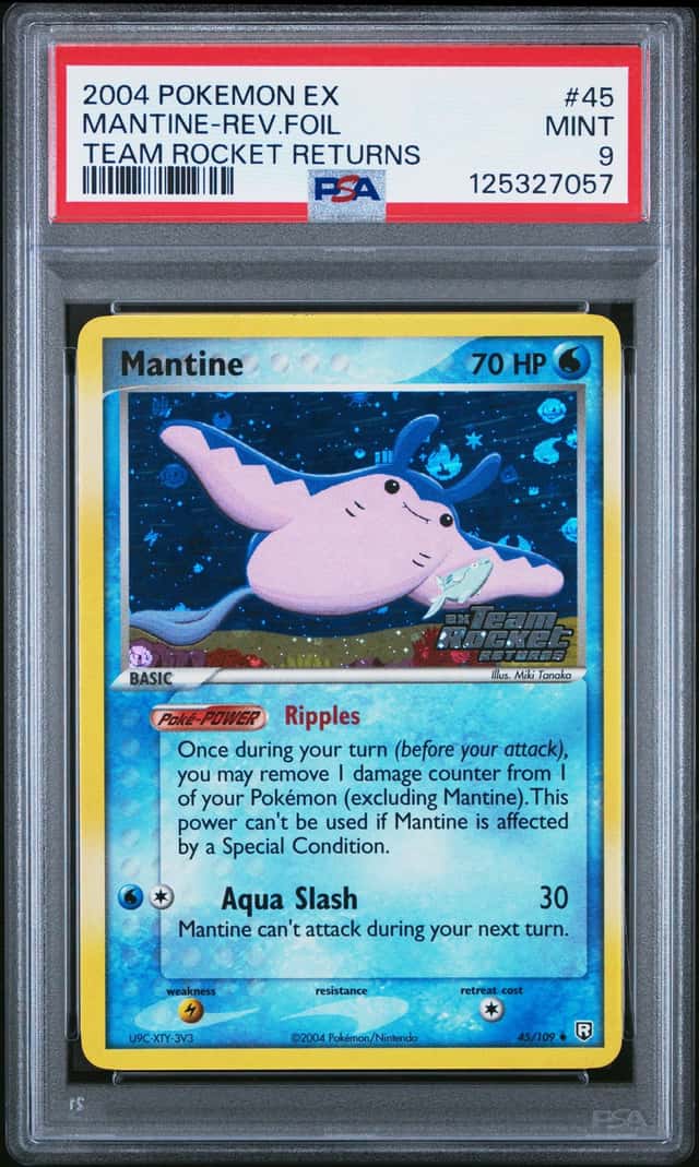 2004 Pokemon EX Team Rocket Returns Reverse Holo Mantine #45 PSA 9 MINT