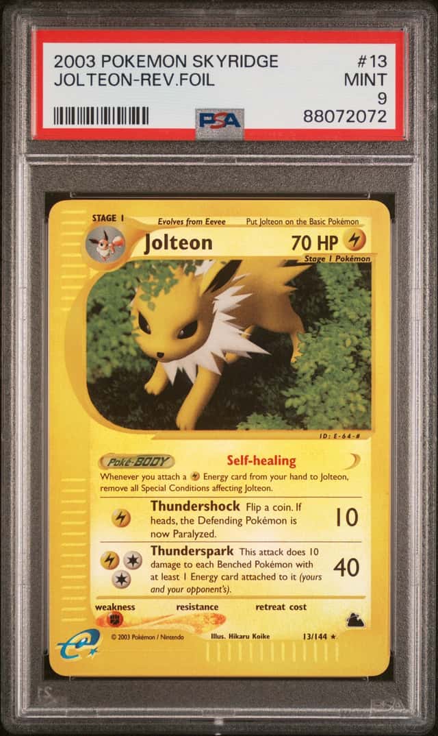 2003 Pokemon Skyridge Reverse Holo Jolteon #13 PSA 9 MINT