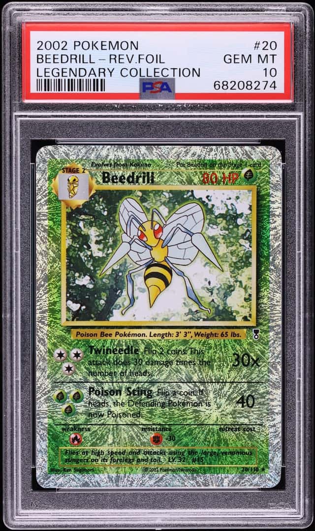 2002 Pokemon Legendary Collection Reverse Holo Beedrill #20 PSA 10 GEM MINT