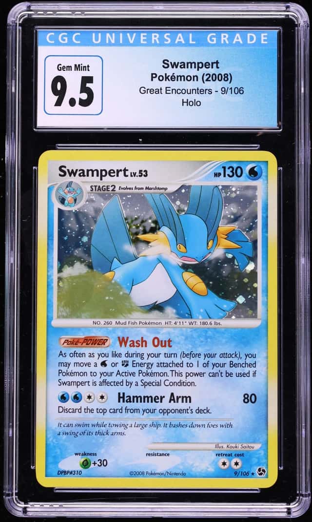 2008 Pokemon Diamond & Pearl Great Encounters Holo Swampert #9 CGC 9.5 GEM MINT