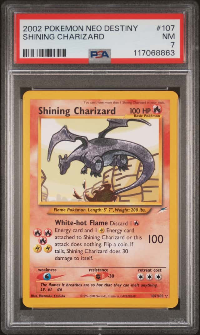 2002 Pokemon Neo Destiny Shining Charizard #107 PSA 7 NRMT