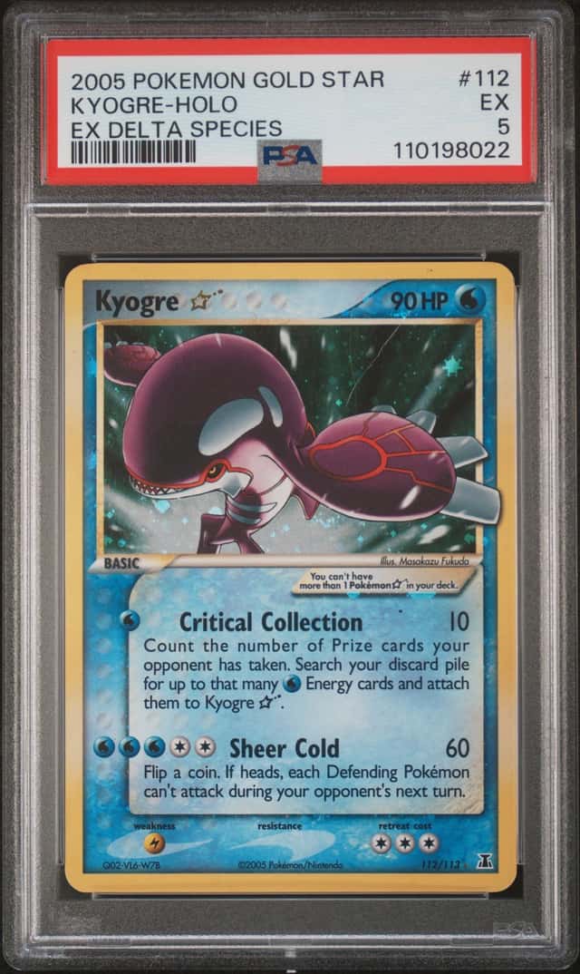 2005 Pokemon EX Delta Species Holo Kyogre GOLD STAR #112 PSA 5 EX