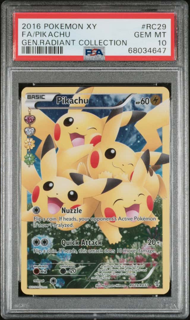 2016 Pokemon XY Generations Radiant Collection Full Art Pikachu #RC29 PSA 10 GEM MINT