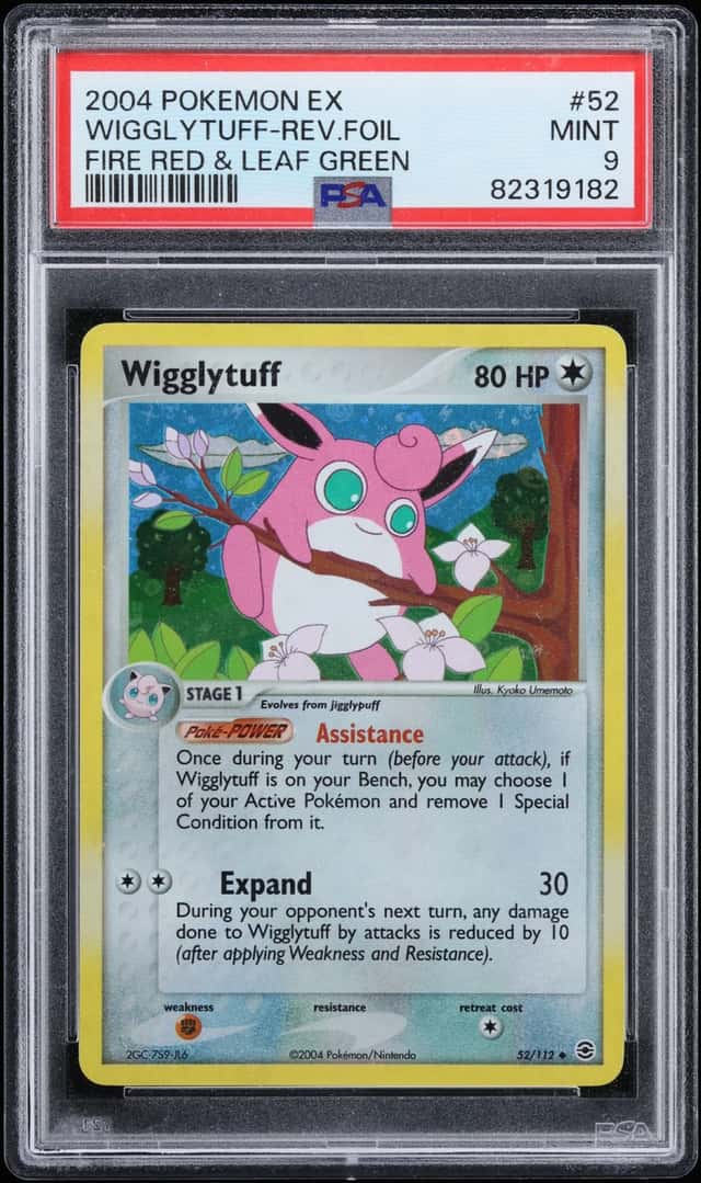 2004 Pokemon EX Fire Red Leaf Green Reverse Holo Wigglytuff #52 PSA 9 MINT