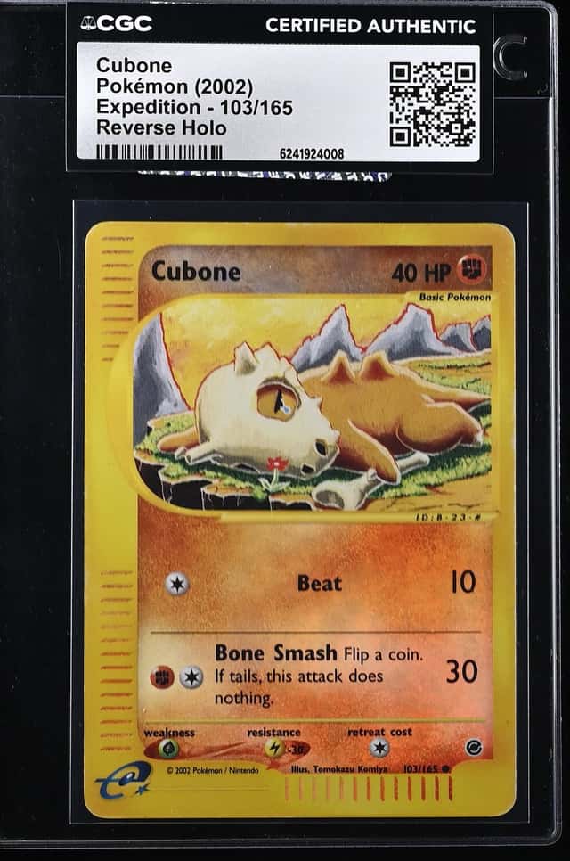 2002 Pokemon Expedition Reverse Holo Cubone #103 CGC AUTH