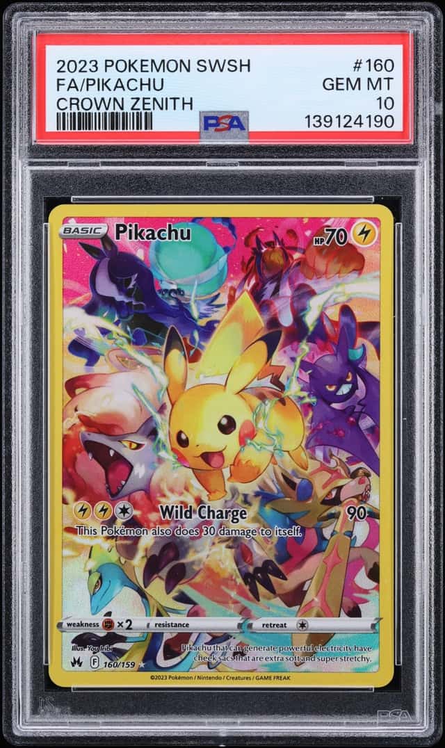 2023 Pokemon Sword & Shield Crown Zenith SEC Pikachu #160 PSA 10 GEM MINT