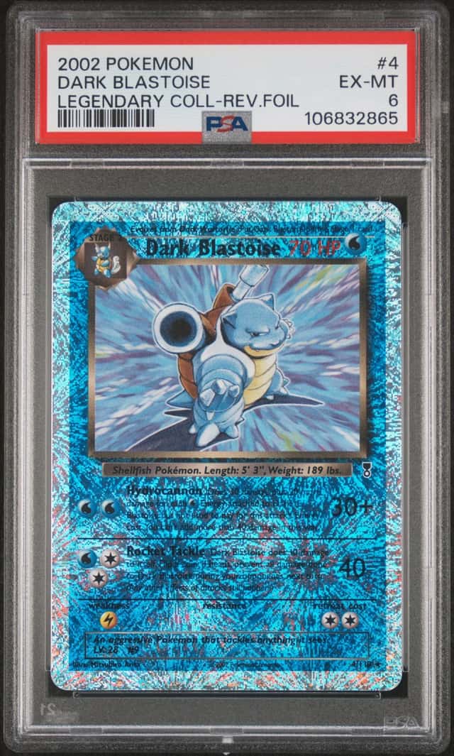2002 Pokemon Legendary Collection Reverse Holo Dark Blastoise #4 PSA 6 EXMT