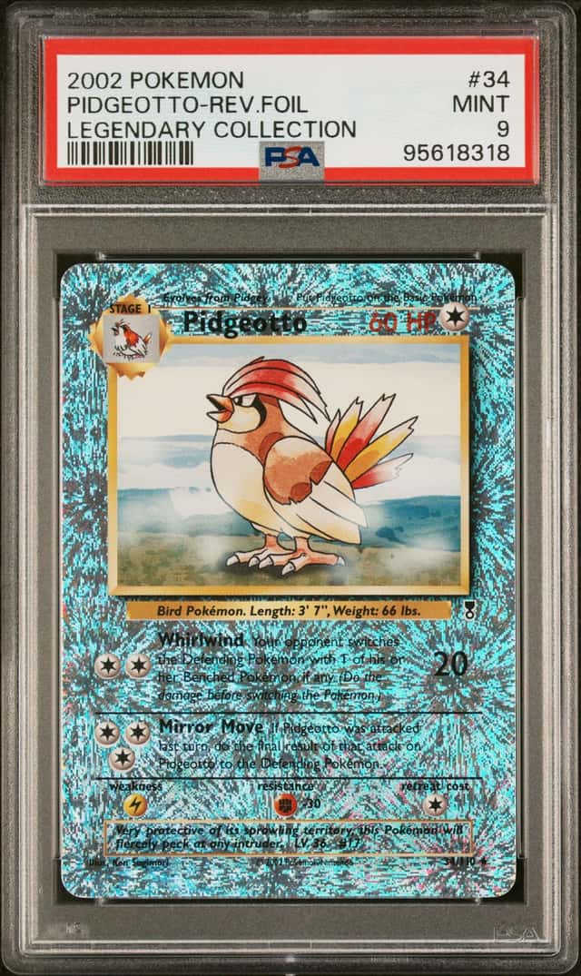 2002 Pokemon Legendary Collection Reverse Holo Pidgeotto #34 PSA 9 MINT