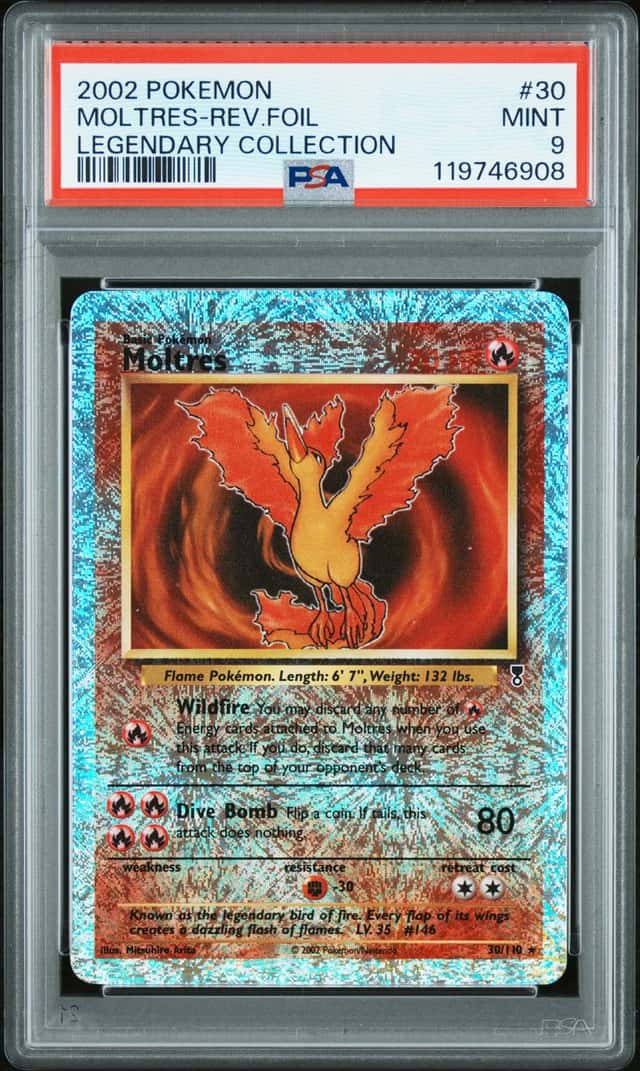 2002 Pokemon Legendary Collection Reverse Holo Moltres #30 PSA 9 MINT