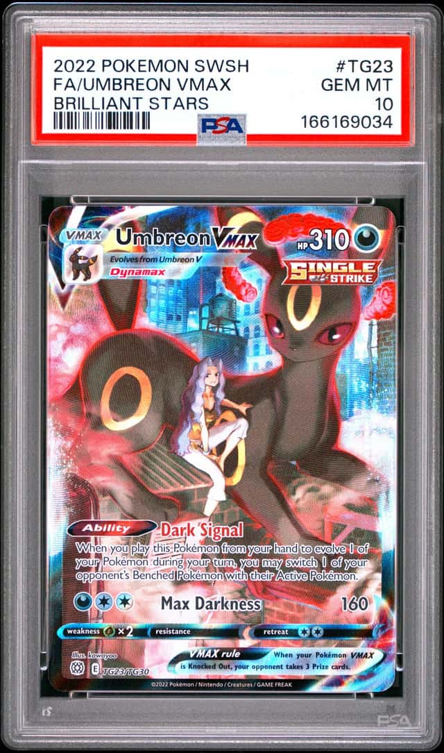 UMBREON VMAX 2022 POKEMON BRILLIANT STARS TG23/TG30 FULL ART PSA 10 D Q3963-7