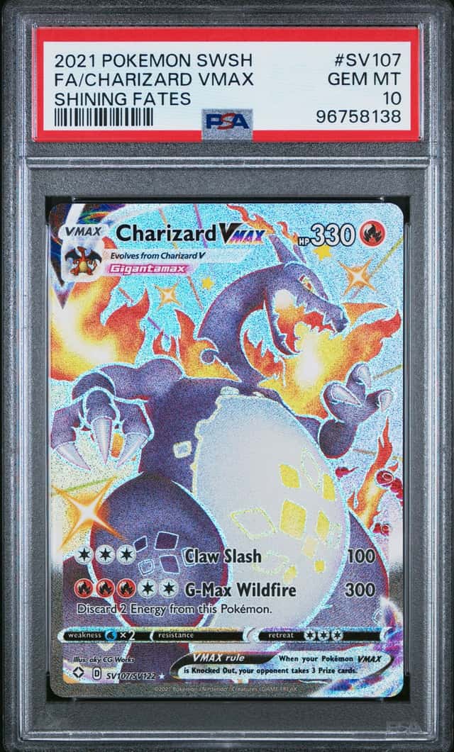 2021 Pokemon SWSH Shining Fates #SV107 FA Charizard VMax PSA 10 GEM MINT