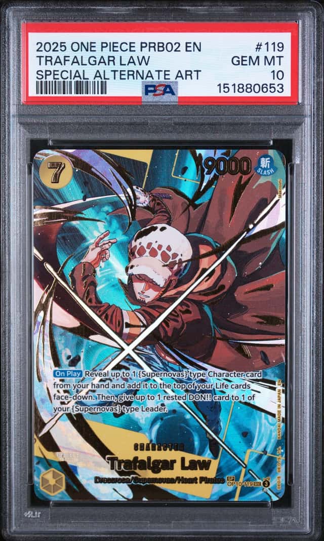 2025 One Piece PRB02 EN Special Alternate Art #119 Trafalgar Law PSA 10