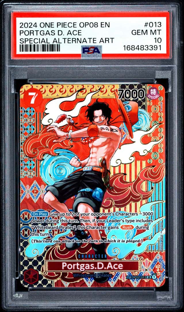 2024 One Piece OP08 EN Special Alternate Art #013 Portgas D Ace PSA 10 GEM MINT