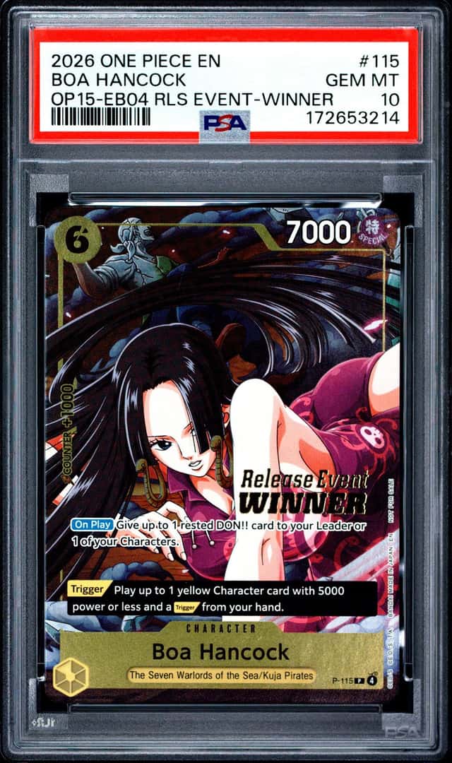 2026 ONE PIECE PROMOS OP15-RELEASE EVENT-WINNER #115 BOA HANCOCK PSA 10