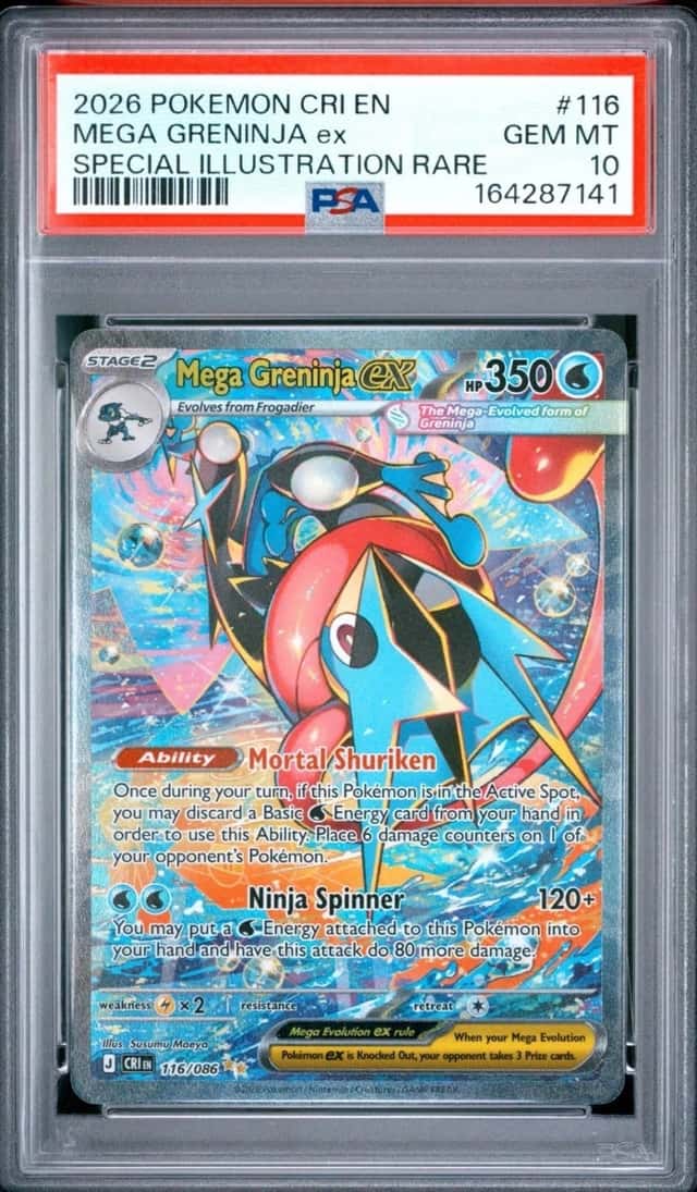 2026 POKEMON CHAOS RISING SPECIAL ILLUSTRATION RARE MEGA GRENINJA EX PSA 10