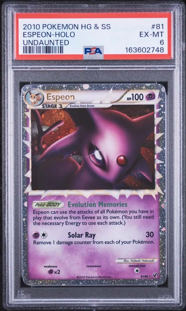 2010 POKEMON HEARTGOLD & SOULSILVER UNDAUNTED #81 ESPEON-HOLO PSA 6