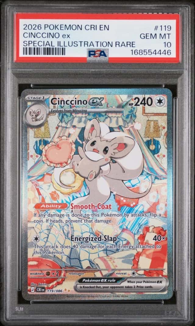 2026 POKEMON CRI EN-CHAOS RISING SPECIAL ILLUSTRATION RARE CINCCINO EX PSA 10