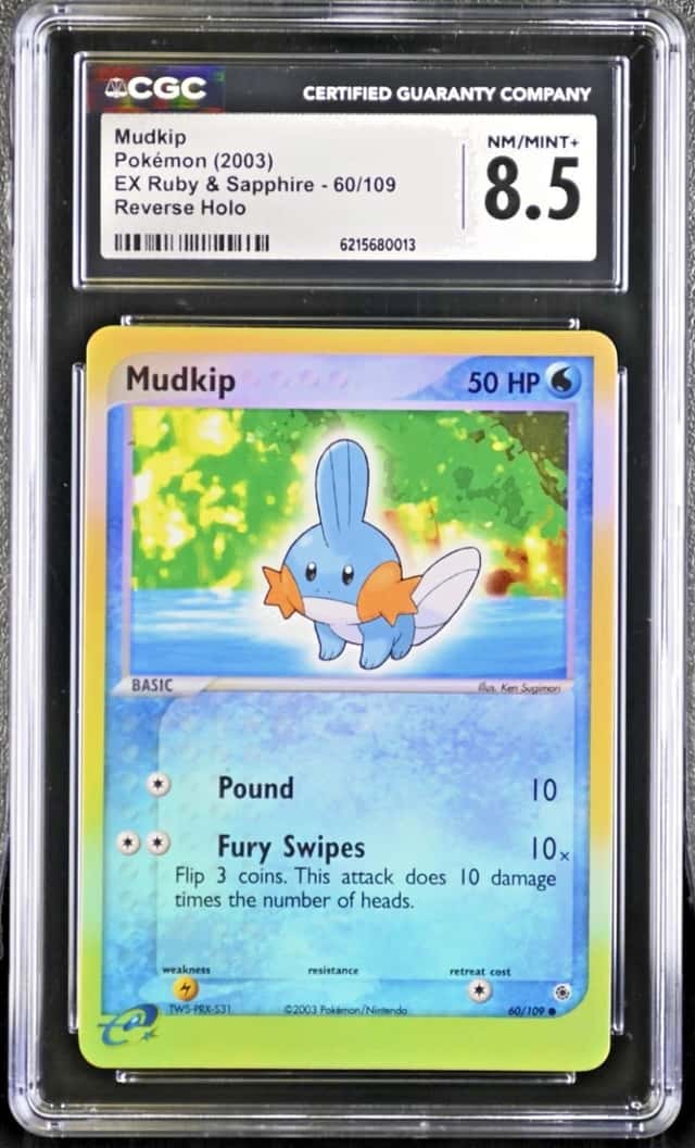 2003 Pokémon Mudkip Reverse Holo EX Ruby & Sapphire 60/109 CGC 8.5