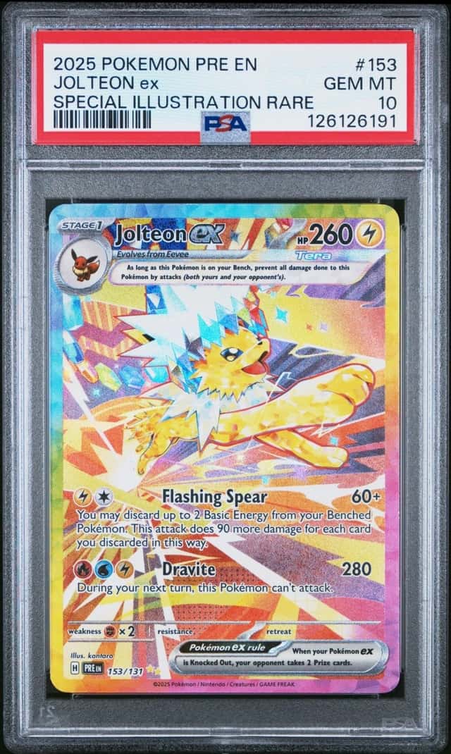 Pokemon Jolteon EX Prismatic Evolutions 153/131 Special Illustration Rare PSA 10