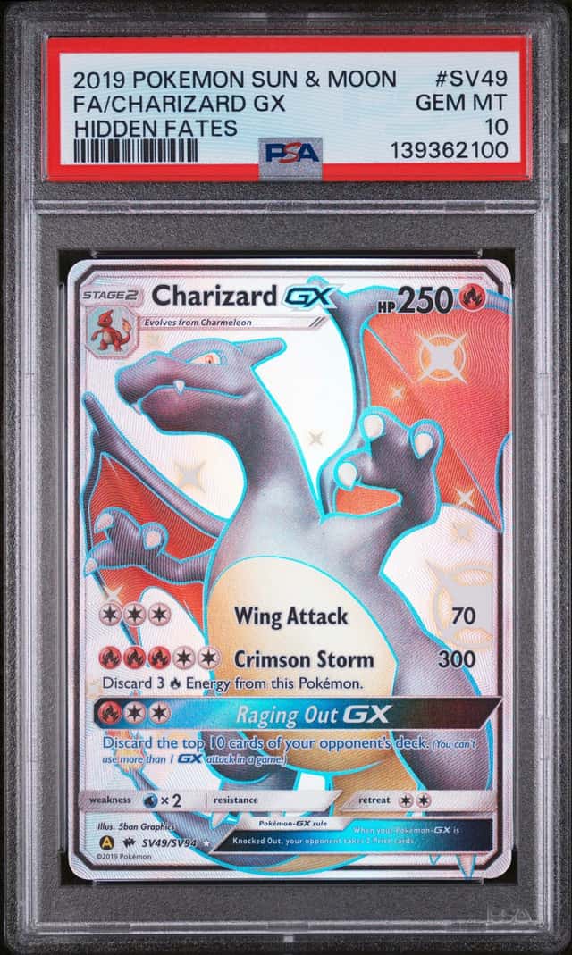 2019 Pokemon Sun & Moon Hidden Fates #SV49 FA Charizard GX PSA 10 GEM MINT