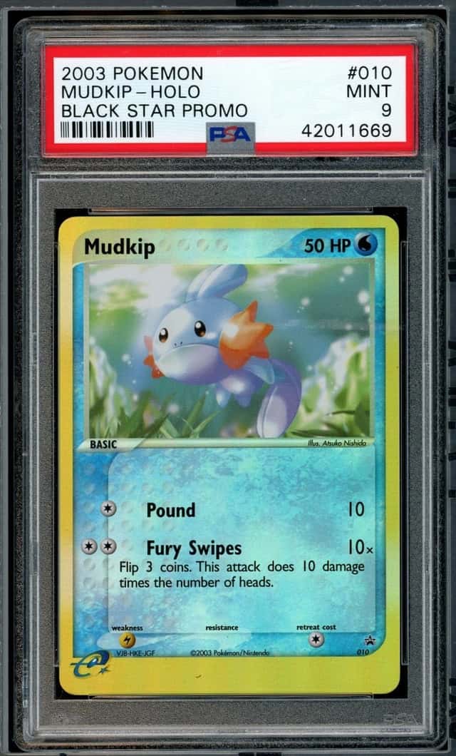 2003 POKEMON MUDKIP-REV.FOIL BLACK STAR PROMO #010 PSA 9