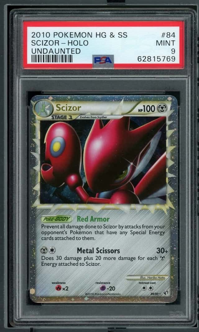 2010 POKEMON SCIZOR-HOLO HEARTGOLD & SOULSILVER UNDAUNTED #84 PSA 9