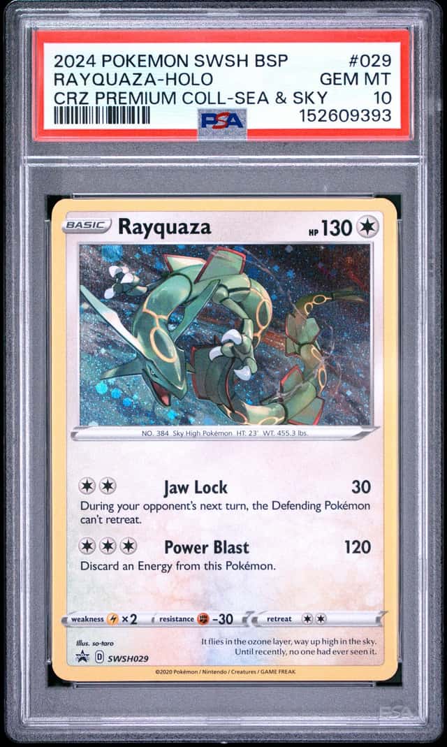 2024 POKEMON SWSH BLACK STAR PROMO #029 RAYQUAZA-HOLO PSA 10