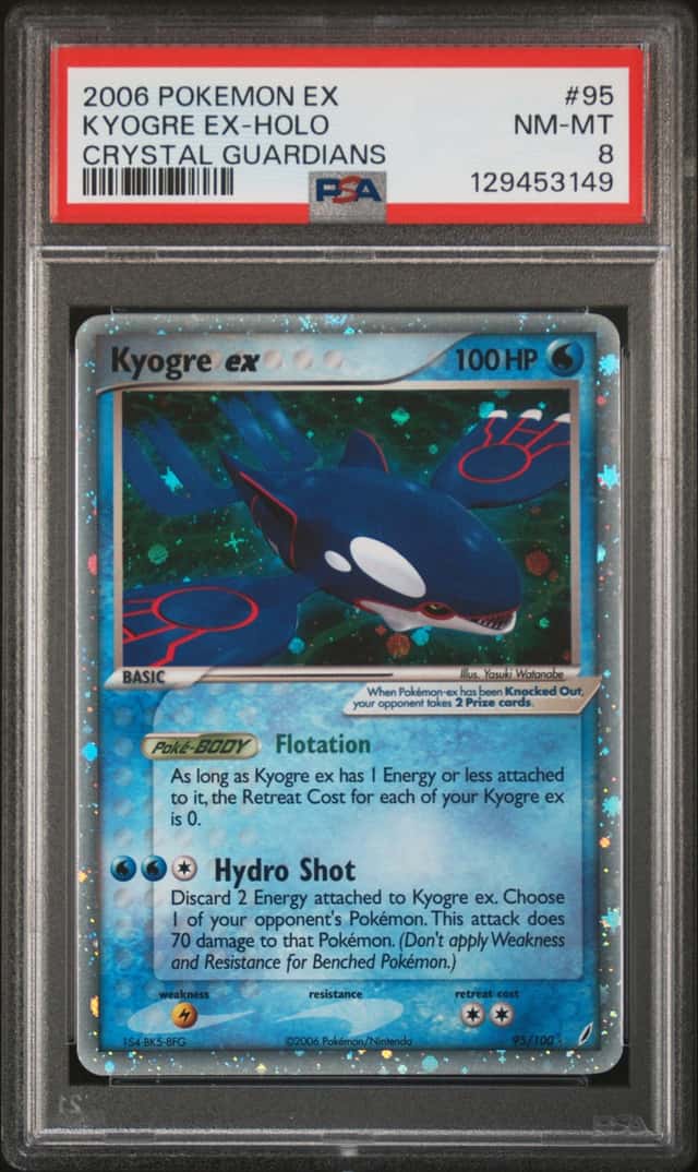 POKEMON KYOGRE EX 2006 EX CRYSTAL GUARDIANS #95 HOLO PSA 8
