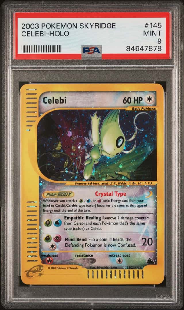 POKEMON CELEBI CRYSTAL HOLO 2003 SKYRIDGE #145 PSA 9 *SWIRL*
