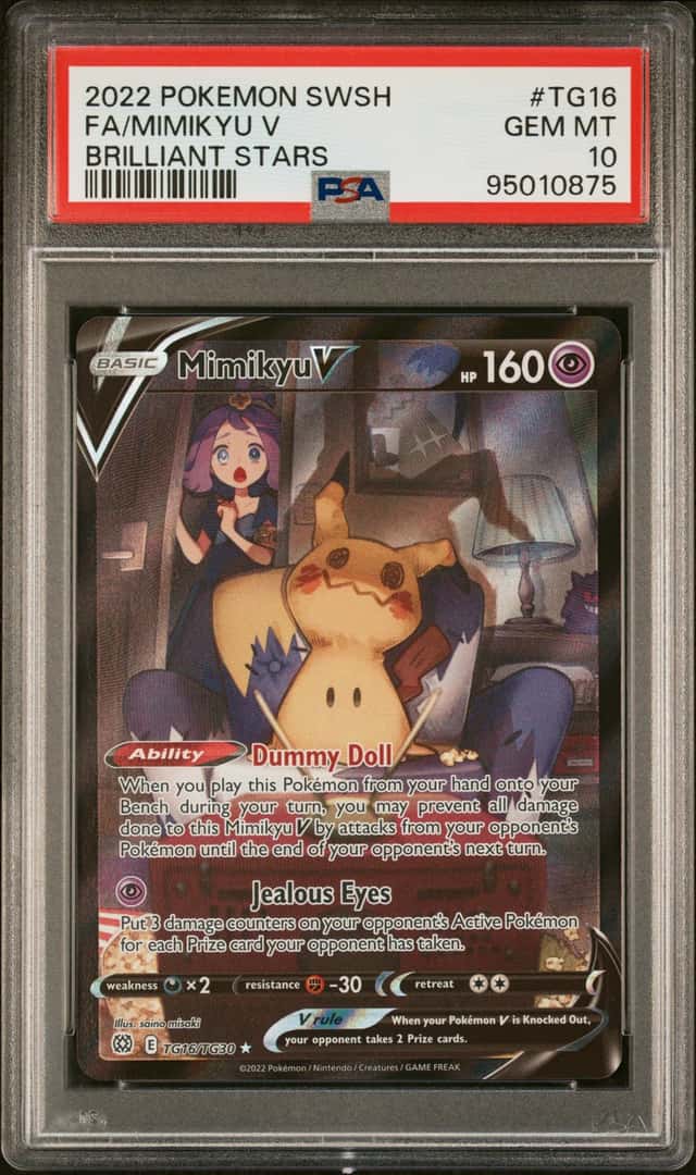 POKEMON FA/MIMIKYU V 2022 SWORD & SHIELD BRILLIANT STARS #TG16 PSA 10