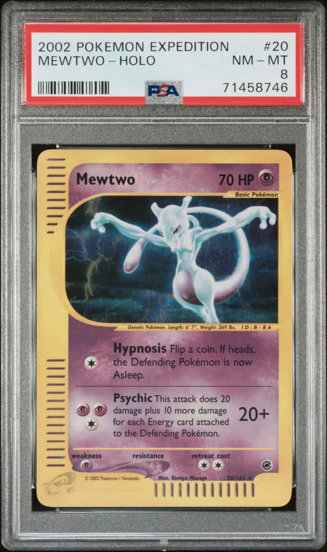 POKEMON MEWTWO 2002 EXPEDITION #20 HOLO PSA 8 *SWIRL*