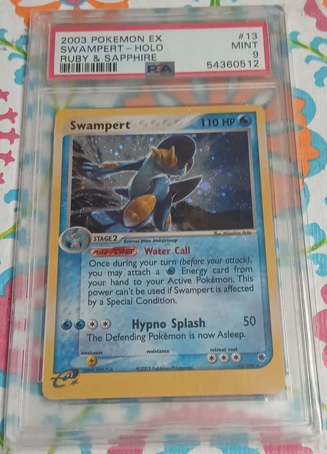 Pokemon Card Ex Ruby And Sapphire #13 Swampert Holo PSA 9 MINT 2003 Vintage 