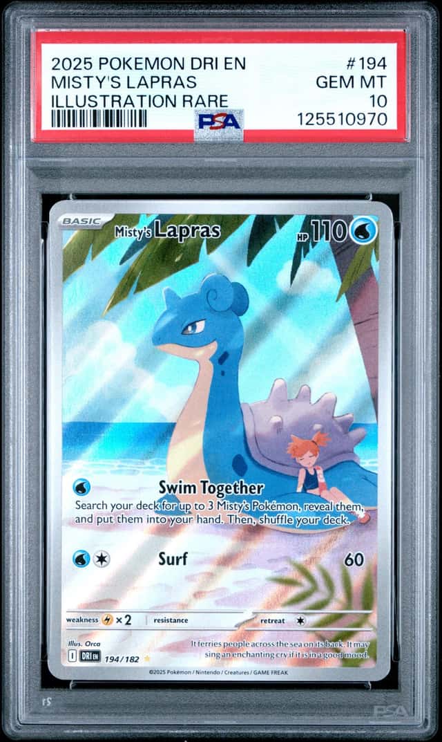 2025 Pokemon DRI EN Illustration Rare #194 Misty's Lapras PSA 10 GEM MINT