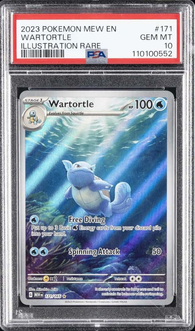 2023 POKEMON MEW EN-151 ILLUSTRATION RARE #171 WARTORTLE PSA 10