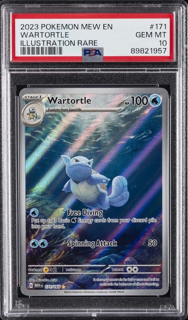 2023 POKEMON MEW EN-151 ILLUSTRATION RARE #171 WARTORTLE PSA 10