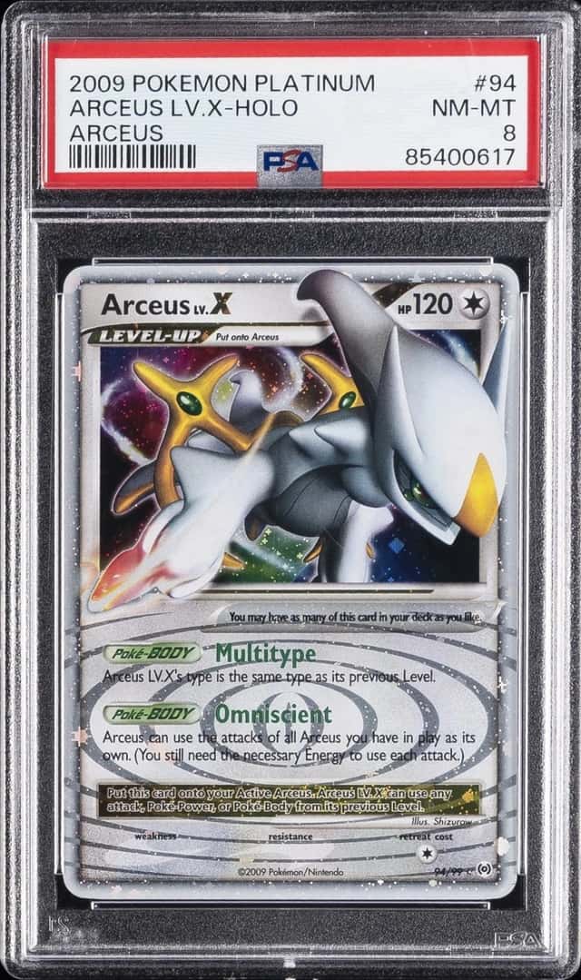 2009 POKEMON PLATINUM ARCEUS #94 ARCEUS LV.X-HOLO PSA 8